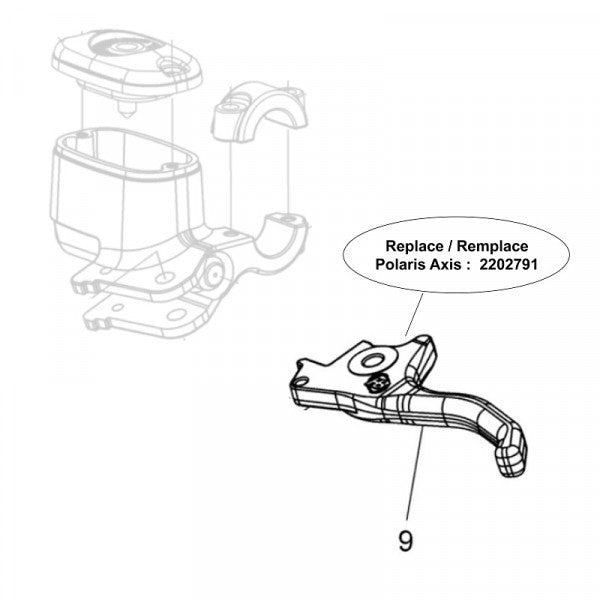 Levier de frein en aluminium - Polaris Axys et Pro Ride
