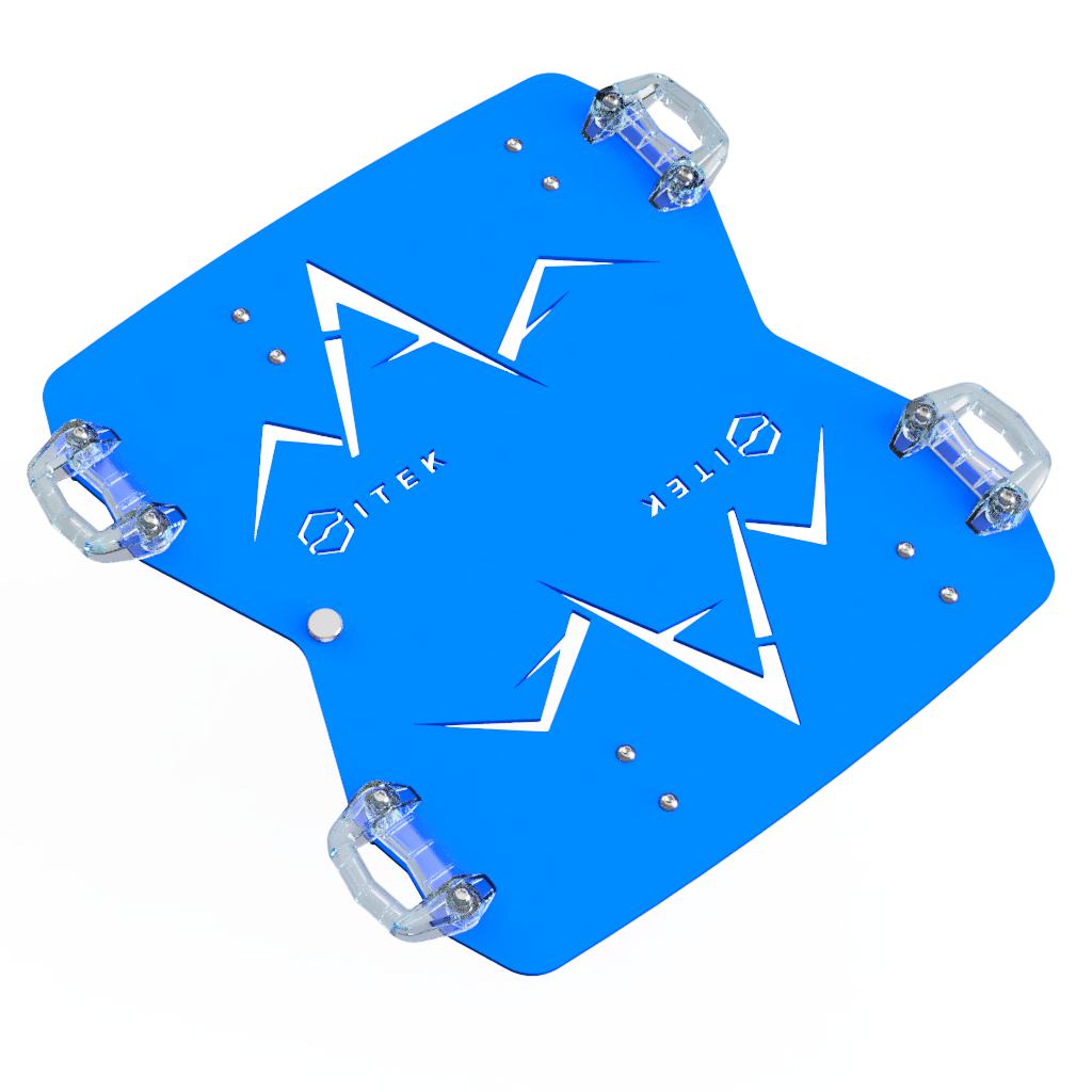 Adaptateur Milwaukee Packout vers Ski-Doo LinQ double en aluminium pour motoneige Bleu Voodoo