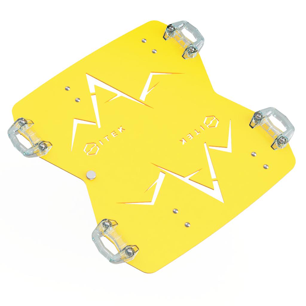 Adaptateur Milwaukee Packout vers Ski-Doo LinQ double en aluminium pour motoneige Jaune Neo