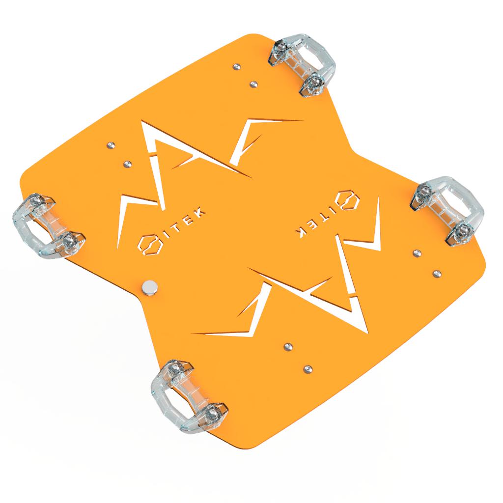Adaptateur Milwaukee Packout vers Ski-Doo LinQ double en aluminium pour motoneige Orange Crush