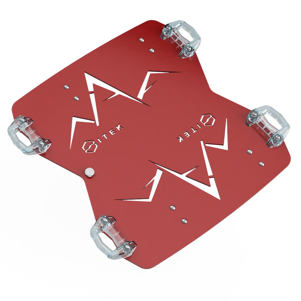 Adaptateur Milwaukee Packout vers Ski-Doo LinQ double en aluminium pour motoneige rouge spartiate