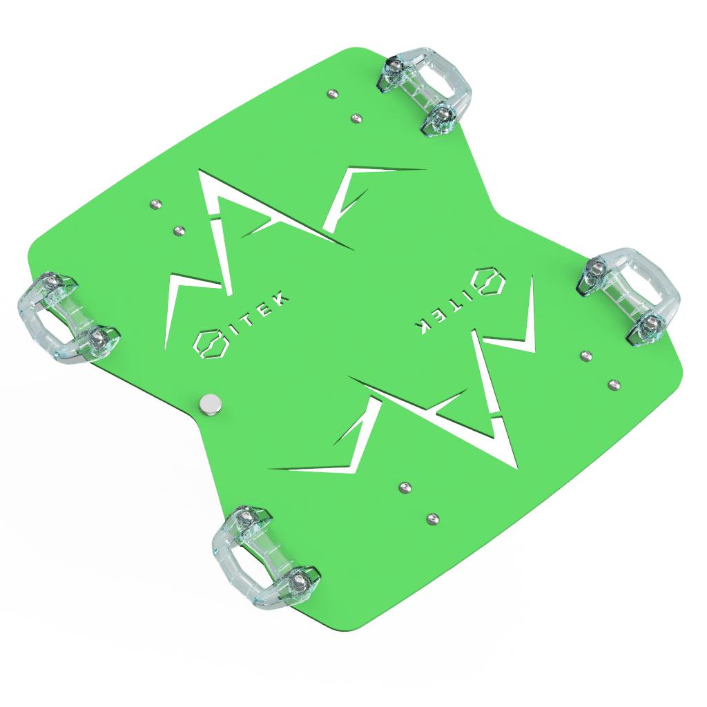 Adaptateur Milwaukee Packout vers Ski-Doo LinQ double en aluminium pour motoneige vert team