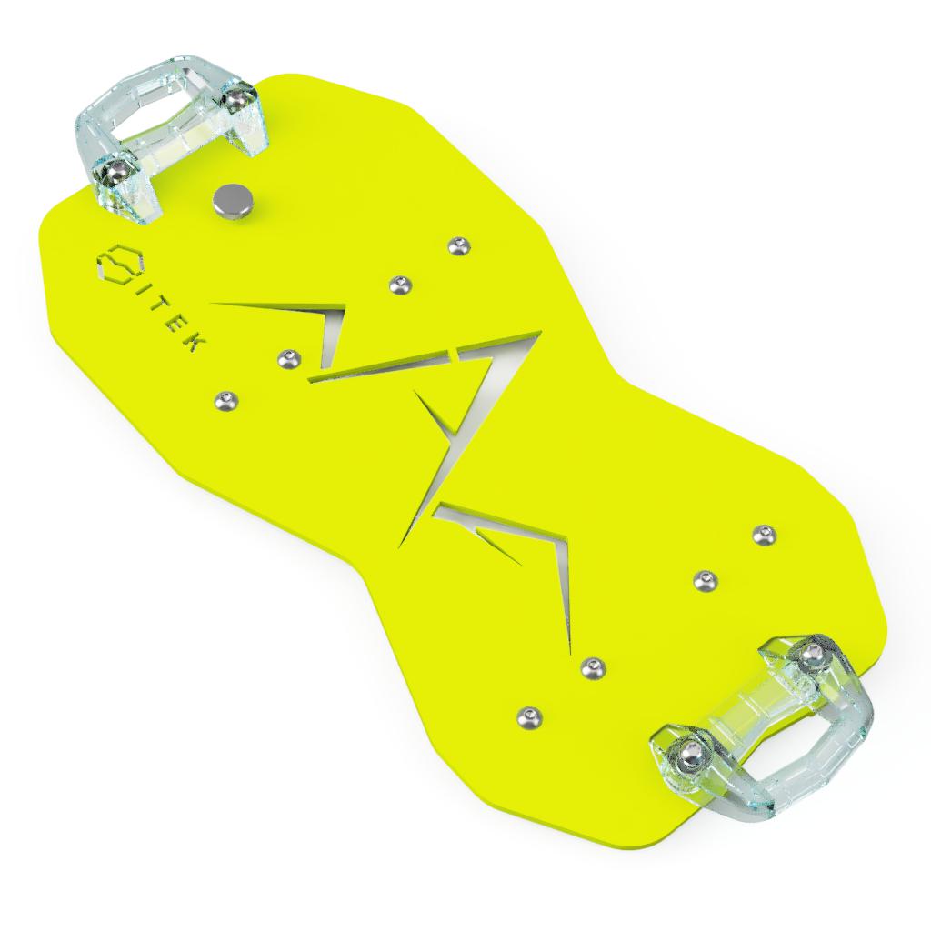 Adaptateur Milwaukee Packout vers LinQ simple permettant l’installation d’un accessoire Ski-Doo LinQ 16 pouces sur une boîte Packout lime squeeze