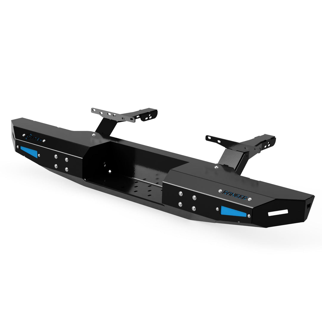 Vue 3D du pare-chocs arrière pour Polaris Ranger 570 midsize en couleur zenith blue