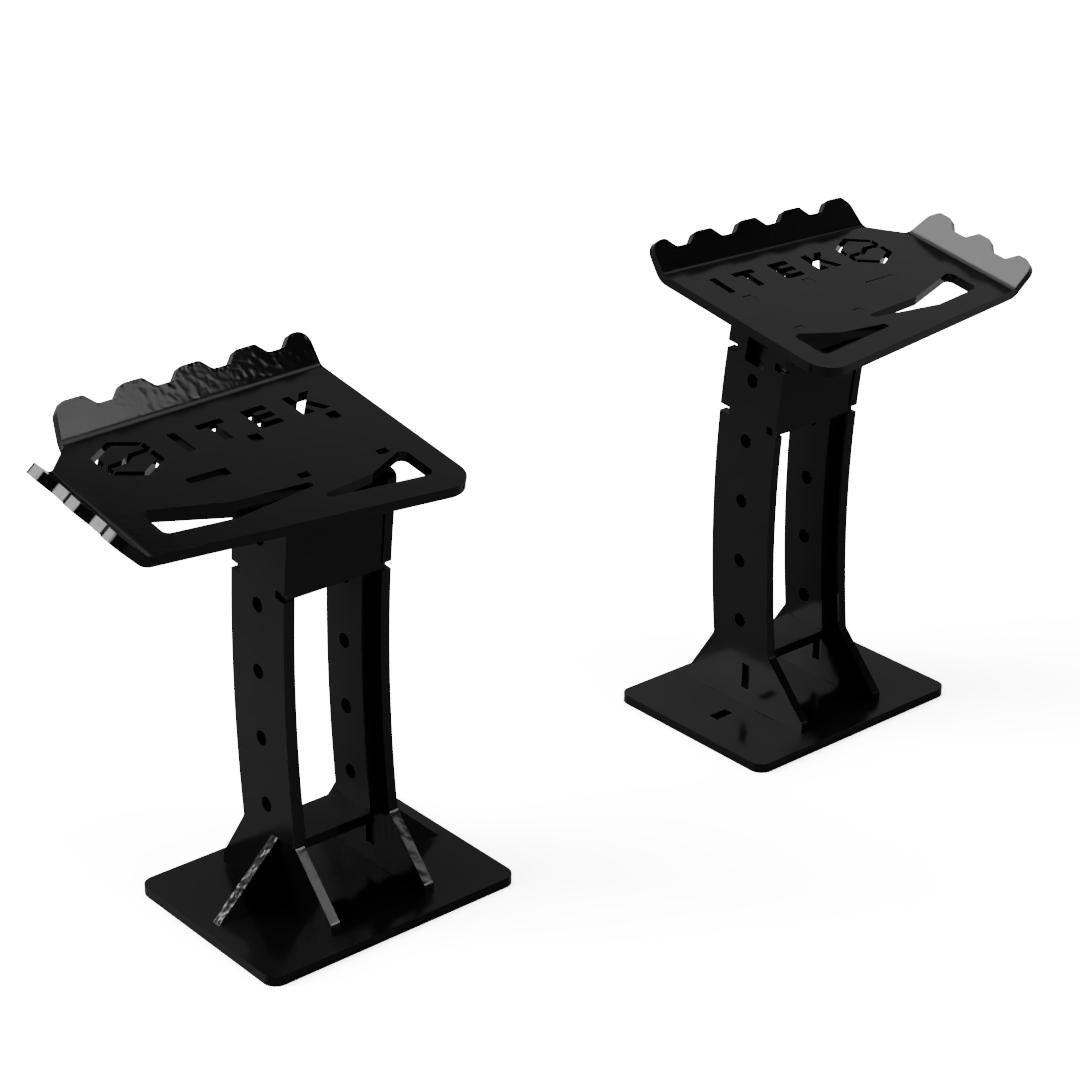 Support de pieds ajustable pour passager de VTT en aluminium noir